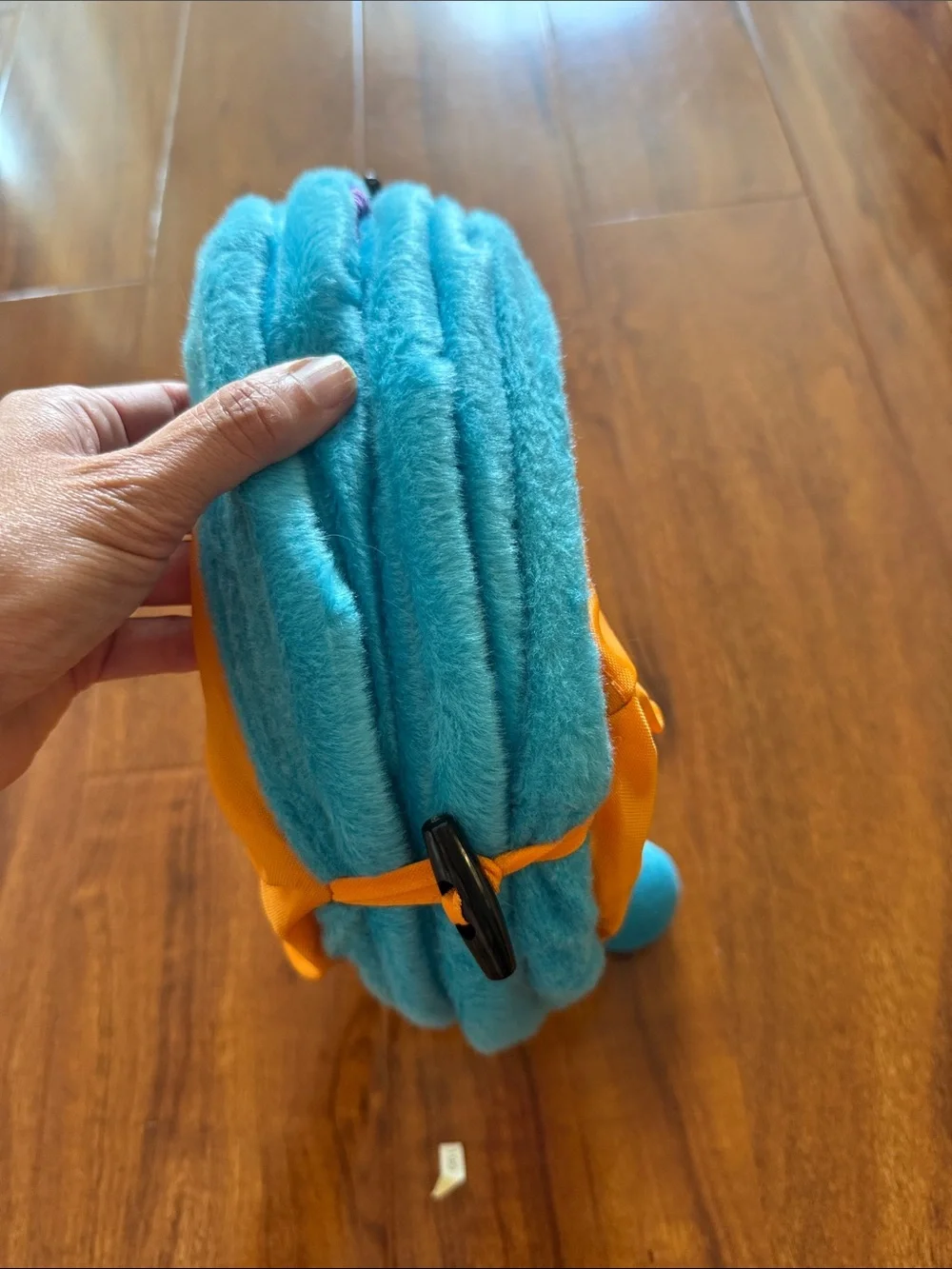 Kids Blue & Orange Plush Neck Pillow Scarf